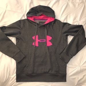 Women's Under Armour Med Grey/Pink ColdGear Hoodie